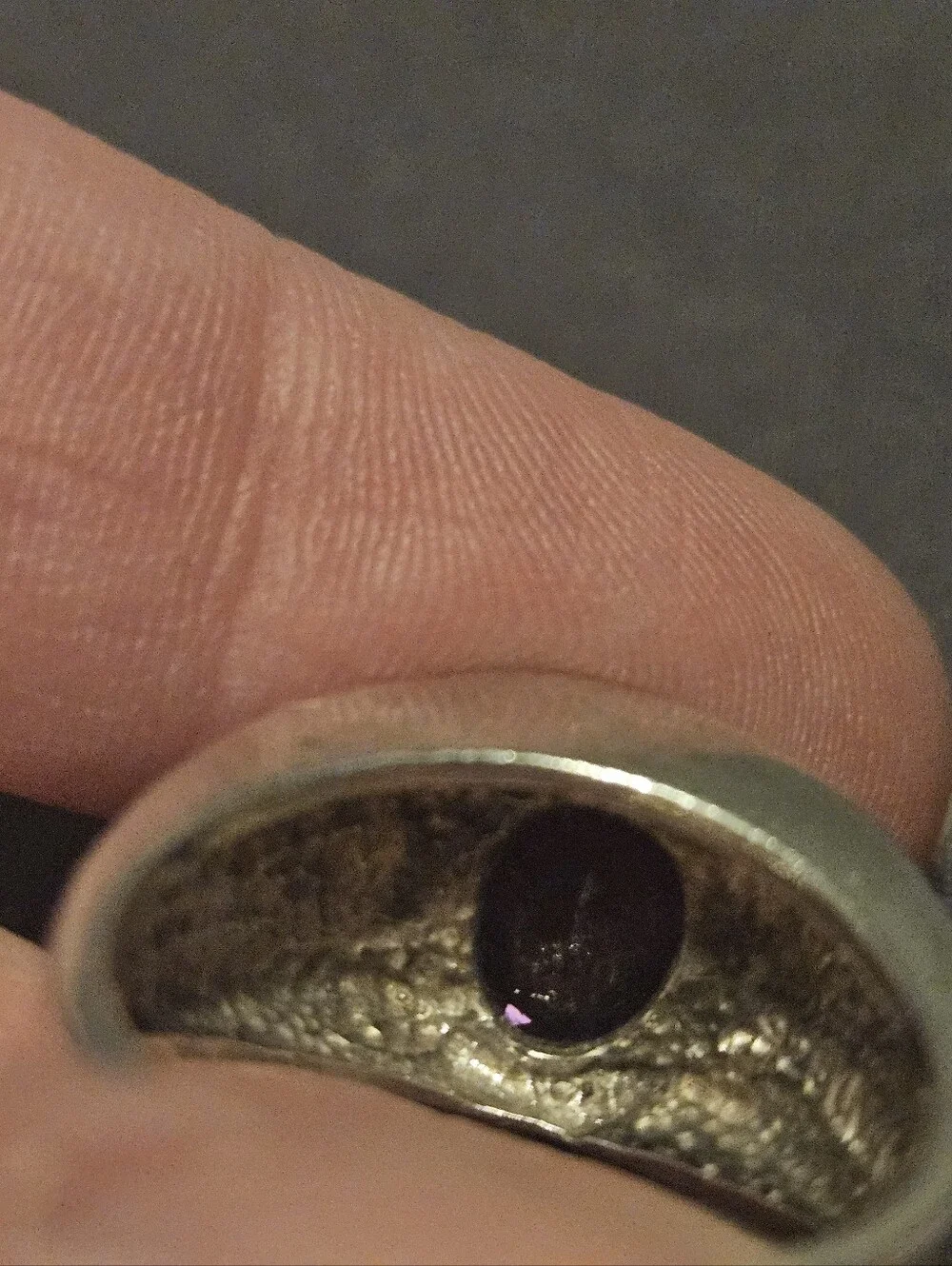 Vintage 925 Sterling Silver Amethyst Ring Size 6.75 Bold Wide Band Statement
